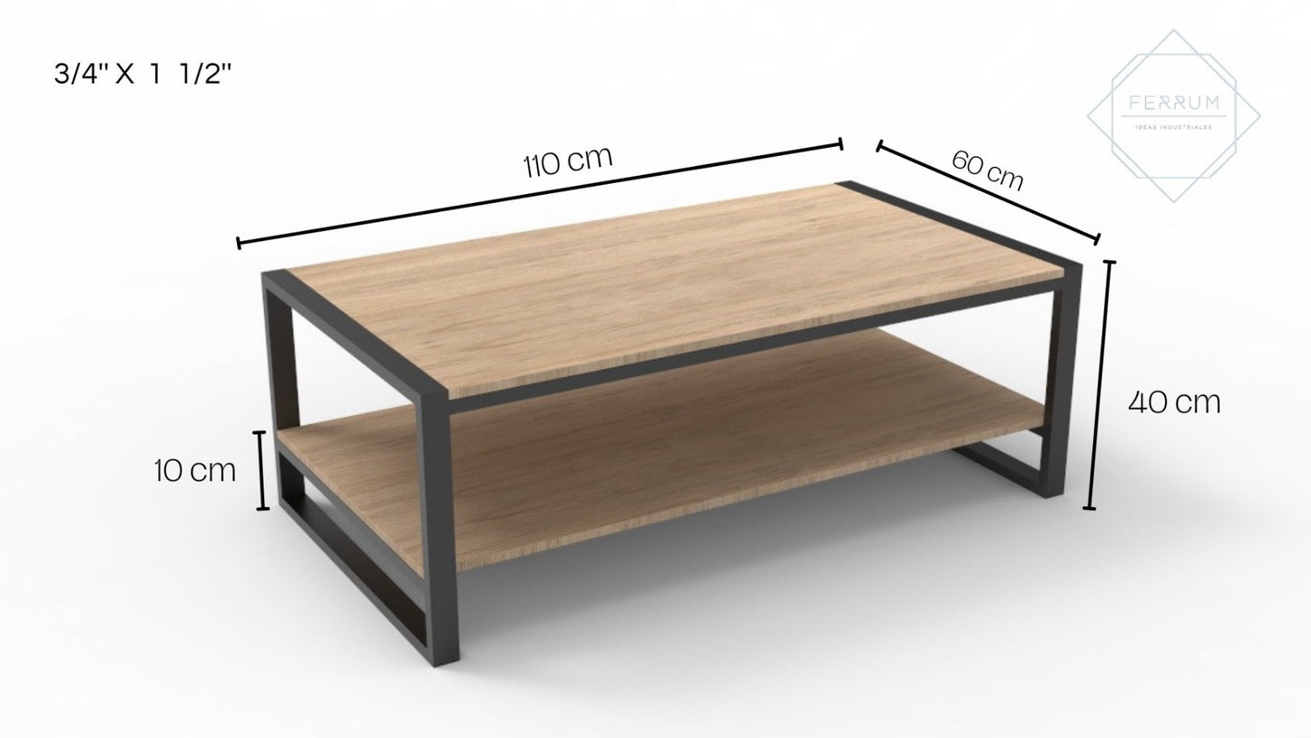 Mesa de Centro en Hierro y Madera DAKOTA